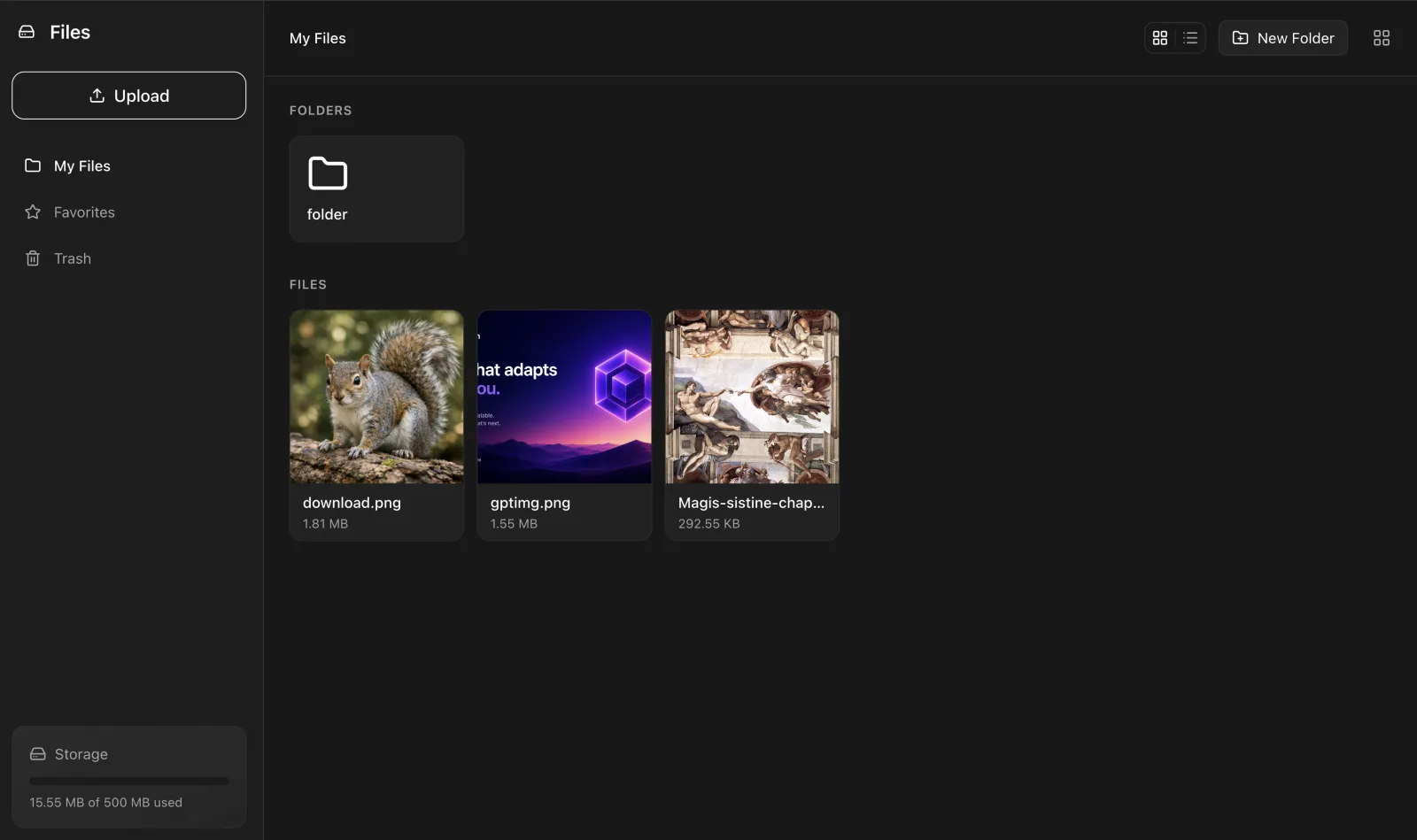 Fylun Files storage interface
